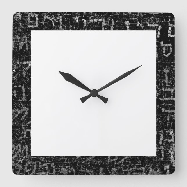 Hebrew text square wall clock (Front)