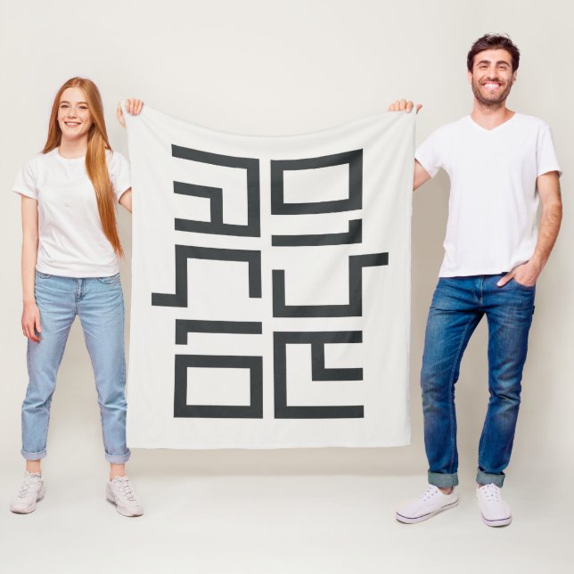 Hebrew Typography: Shalom Shalom  Fleece Blanket (In Situ)