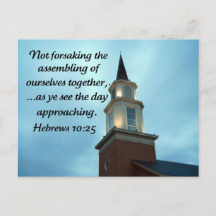 Hebrews 10:25 postcard