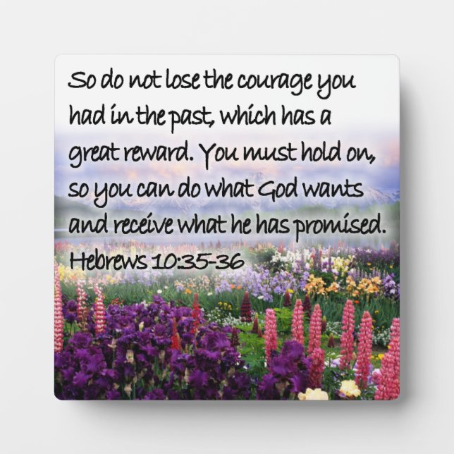 Hebrews 10:35-36 plaque (Front)