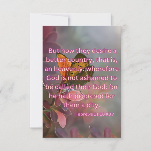 Hebrews 11:16 KJV Bible Scripture Pic Greeting Card (Front)