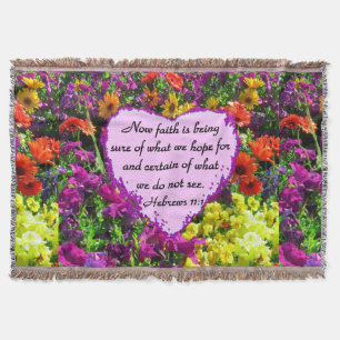 HEBREWS 11:1 FLORAL DESIGN THROW BLANKET