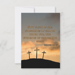 Hebrews 11:1 KJV Bible Verse Pic Flat Greeting Card