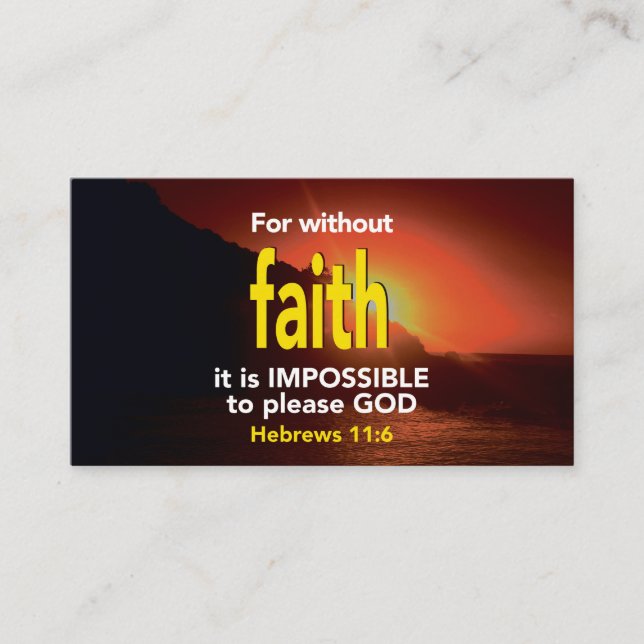 Hebrews 11:6 | FOR WITHOUT FAITH Scripture Business Card (Front)