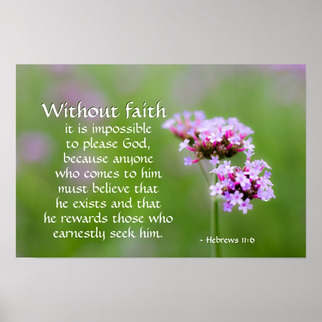 Hebrews 11:6 He rewards those who seek Him, Bible Poster (Front)