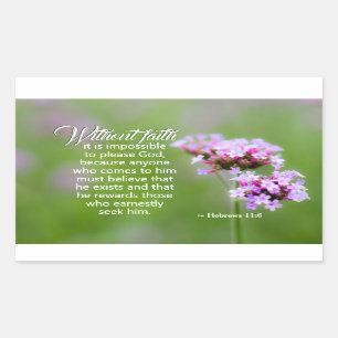Hebrews 11:6 He rewards those who seek Him, Bible Rectangular Sticker