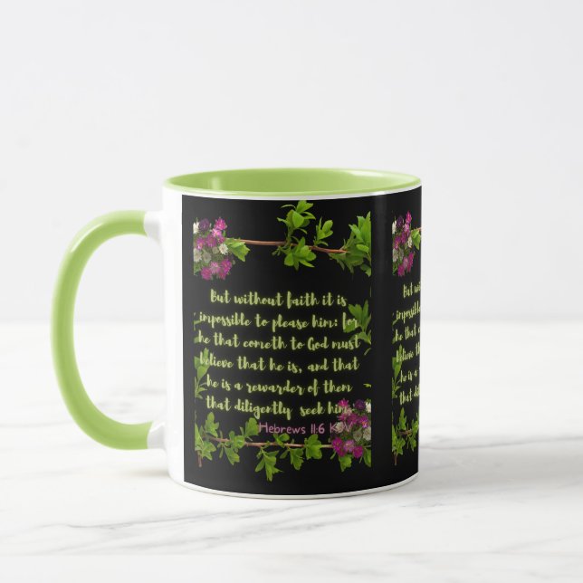 Hebrews 11:6 KJV Bible Verse Pic Two-Tone Mug (Left)