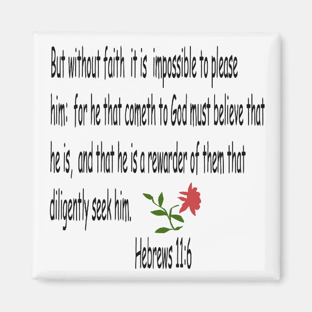 Hebrews 11:6 magnet (Front)