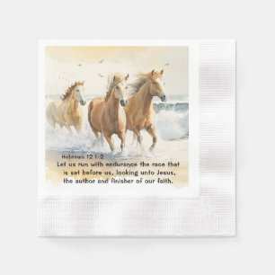 Hebrews 12 1-2 Let us Run with Endurance Bible  Napkin