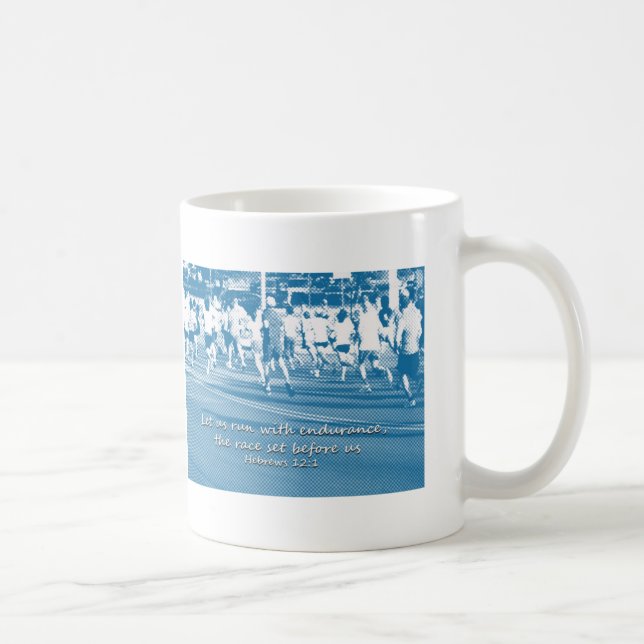 Hebrews 12:1 Let us run the race Coffee Mug (Right)