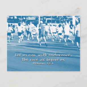 Hebrews 12:1 Let us run the race Postcard