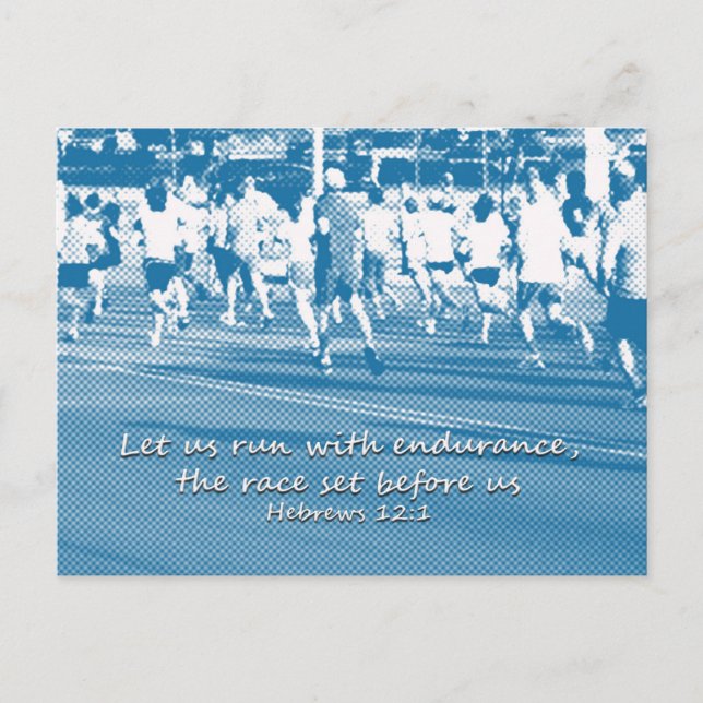 Hebrews 12:1 Let us run the race Postcard (Front)