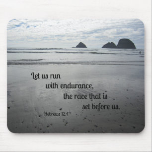 Hebrews 12:1 Let us run with endurance... Mouse Mat