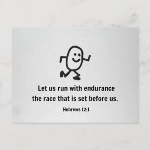 Hebrews 12:1 Let us run with endurance... Postcard
