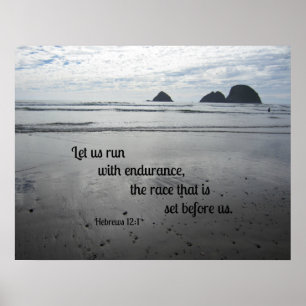 Hebrews 12:1 Let us run with endurance... Poster