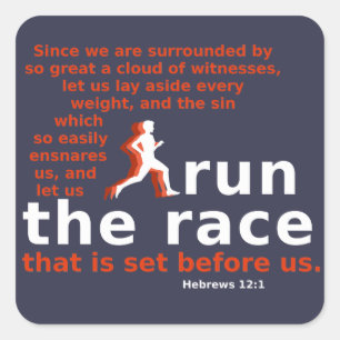 Hebrews 12:1 Run the Race sticker
