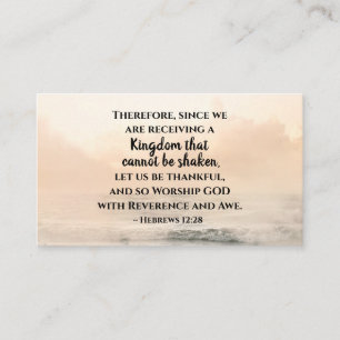 Hebrews 12:28 A Kingdom that Cannot be Shaken Business Card