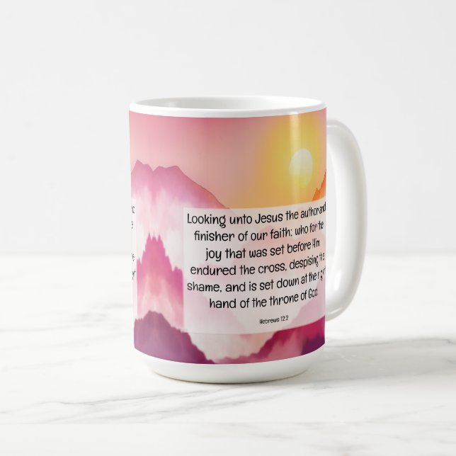 Hebrews 12:2 coffee mug (Front Right)