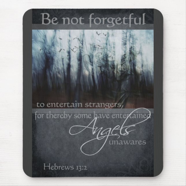 Hebrews 13:2 Angel Quote Mouse Mat (Front)