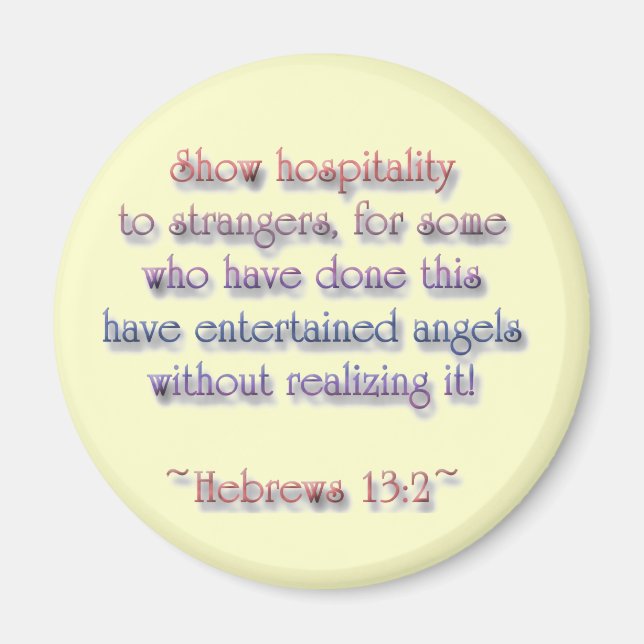 Hebrews 13:2 magnet (Front)