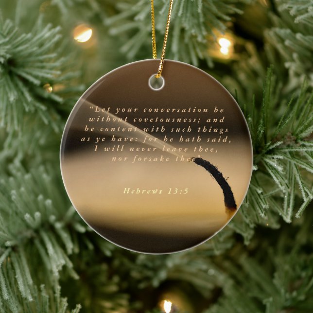 Hebrews 13:5 ceramic tree decoration (Tree)