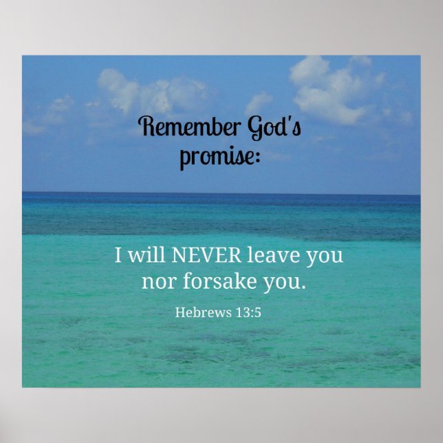 Hebrews 13:5 I will never leave you nor forsake... Poster (Front)