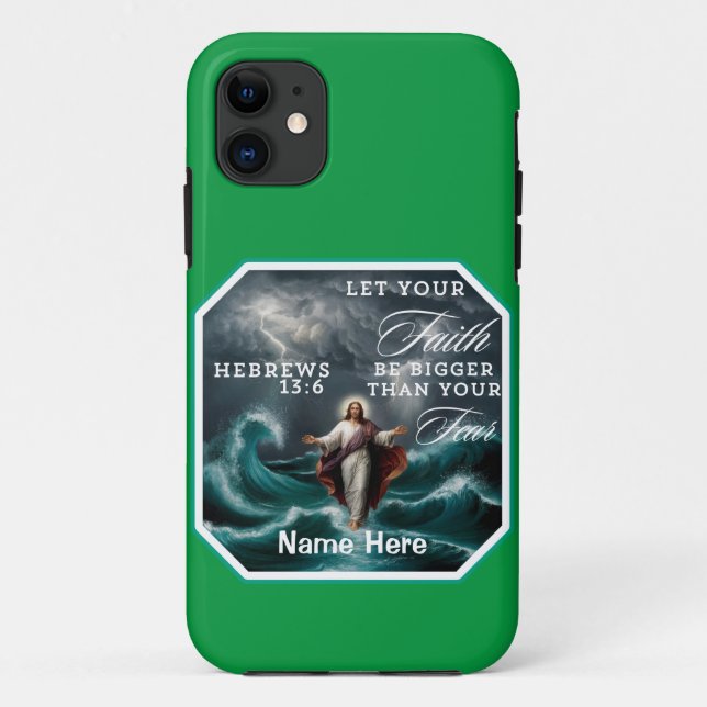 Hebrews 13:6 Faith Over Fear Affirmation Custom  Case-Mate iPhone Case (Back)