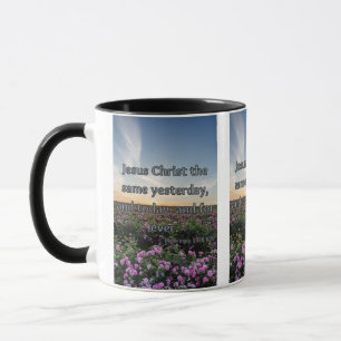Hebrews 13:8 KJV Bible Scripture Pic Two-Tone Mug