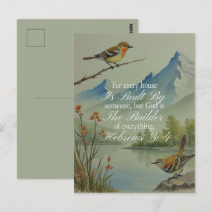 Hebrews 3:4 God the Builder Scripture   Christian  Postcard