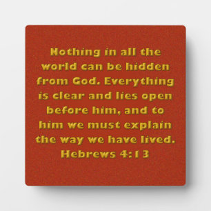 Hebrews 4:13 plaque