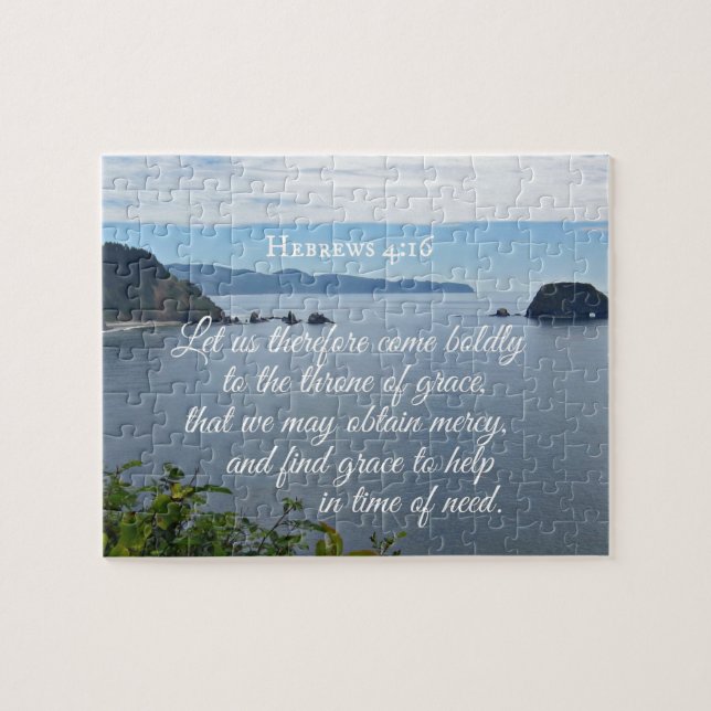Hebrews 4:16 Let us therefore come boldly to the Jigsaw Puzzle (Horizontal)