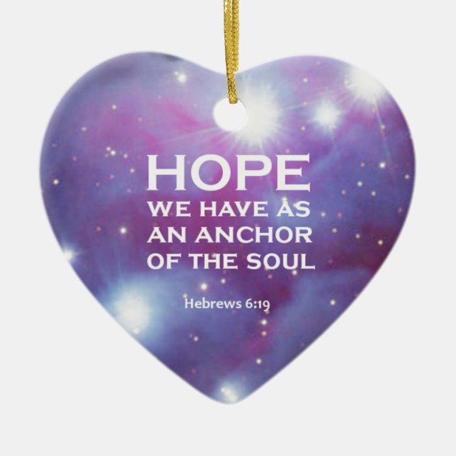 Hebrews 6:19 ceramic tree decoration (Front)