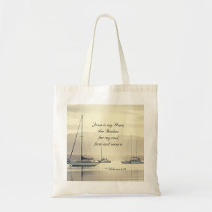 Hebrews 6:19 Jesus Anchor for my soul, Sailboats Tote Bag