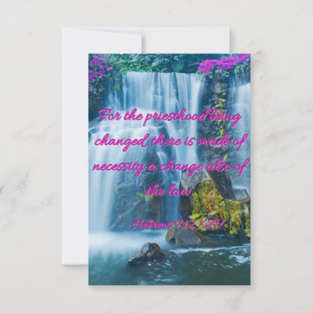 Hebrews 7:12 KJV Bible Verse Pic Flat Greeting Card (Front)