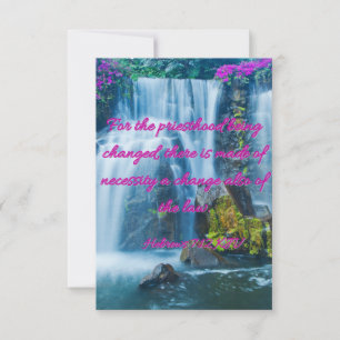 Hebrews 7:12 KJV Bible Verse Pic Flat Greeting Card