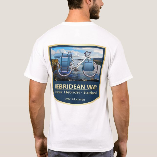 Hebridean Way (bike2) T-Shirt (Back)