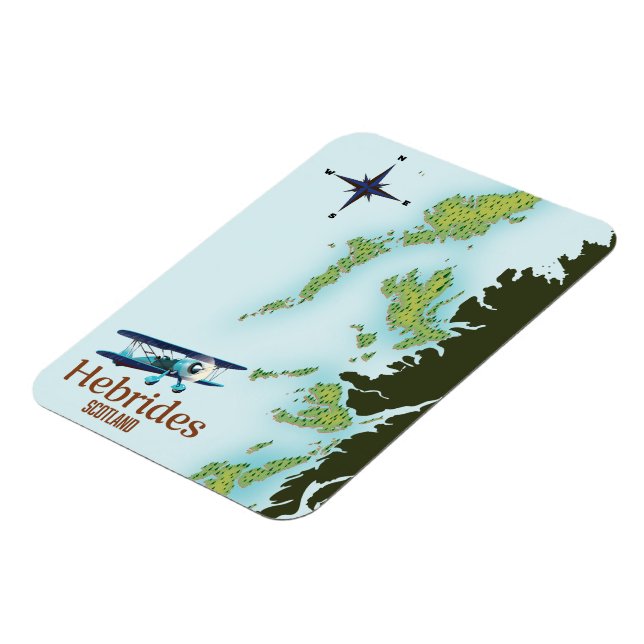 Hebrides Scotland travel map. Magnet (Left Side)