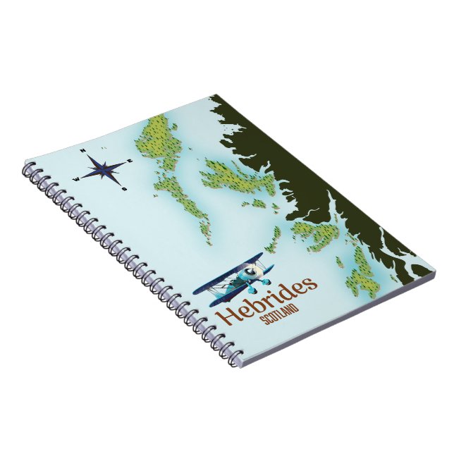 Hebrides Scotland travel map. Notebook (Right Side)