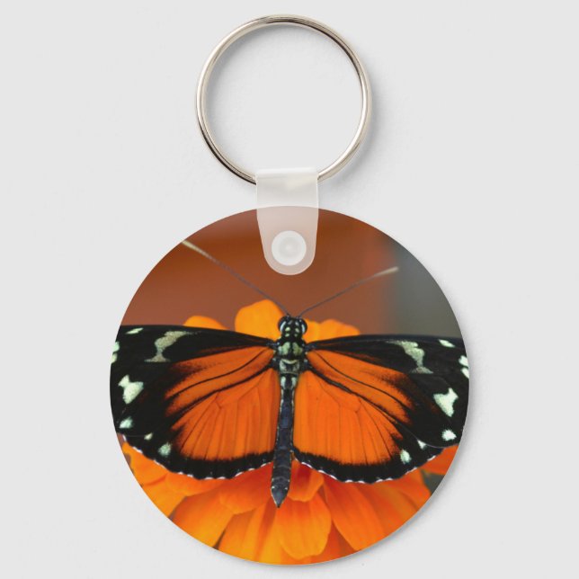 Hecale Longwing Butterfly Key Ring (Front)