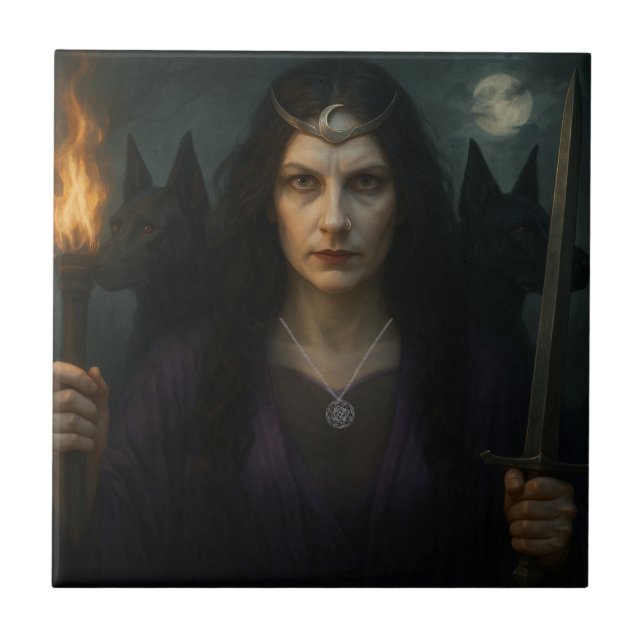 Hecate, Goddess of  the Crossroads  Tile (Front)