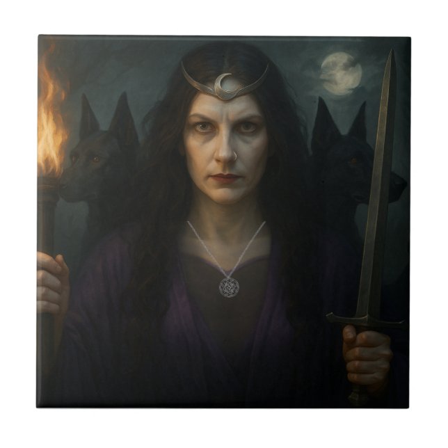 Hecate, Goddess of  the Crossroads  Tile (Front)