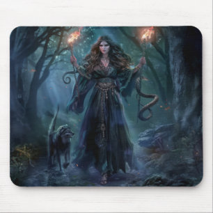Hecate Goddess of Witchcraft Triple Moon Goddess 3 Mouse Mat