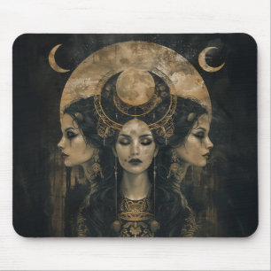Hecate, Goddess of Witchcraft, Triple Moon Goddess Mouse Mat