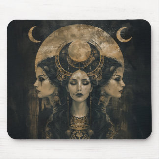 Hecate, Goddess of Witchcraft, Triple Moon Goddess Mouse Mat