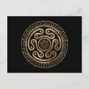 Hecate Wheel Black and Gold Postcard