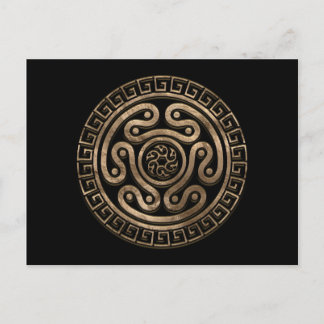 Hecate Wheel Black and Gold Postcard