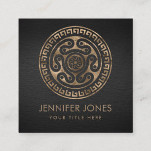 Hecate Wheel Black and Gold Square Business Card