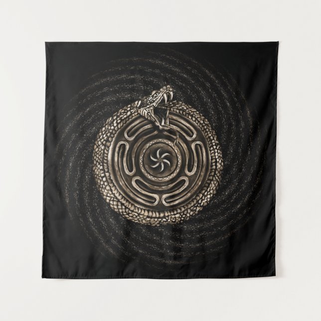 Hecate Wheel with ouroboros Tapestry (Front)
