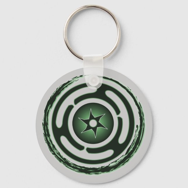 Hecate's Wheel (Green) Keychain (Front)
