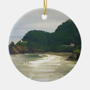 Heceta Head Lighthouse, OR Ceramic Tree Decoration
